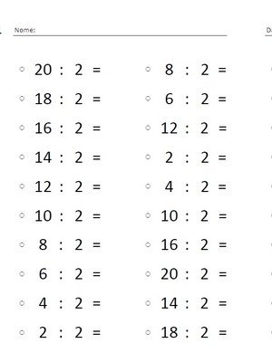 Exercícios de matemática - divisão (pdf) mindful lessons