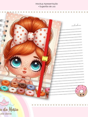 Caderno menininhas donuts