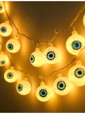 Fio de luz olhos terror luminária 10 lampadas para halloween