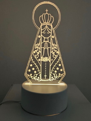 Luminária 3d abajur led criativo religioso nossa senhora