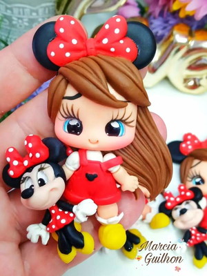 Aplique de biscuit menina minnie