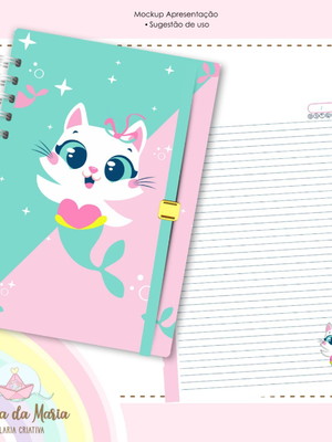 Caderno gatinha sereia
