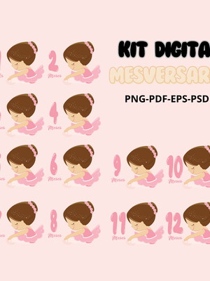 Kit digital mesversário - bailarina