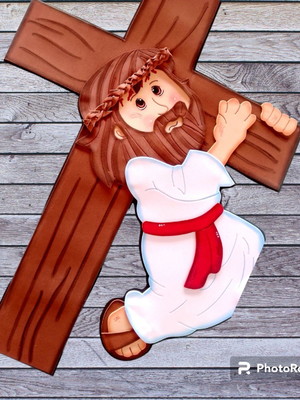 Jesus com a cruz em eva