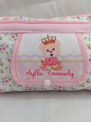 Porta fraldas e lenço umedecido personalizado com nome