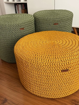 Trio de puffs marilyn - maxi crochet