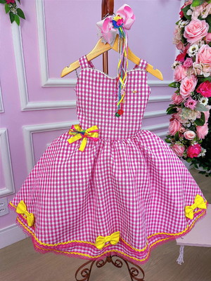 Vestido infantil junina caipira junino xadrez tamanho 6