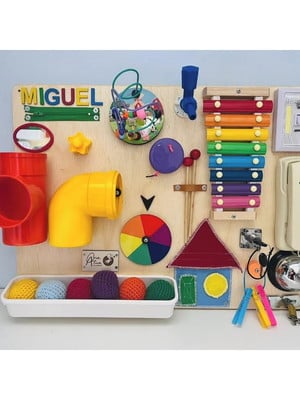 Painel sensorial montessoriano grande - com 58 x 43cm