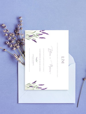 Convite de casamento - lavanda 16x22cm