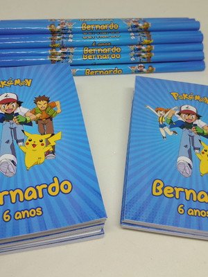 Bloquinho com lápis pokémon