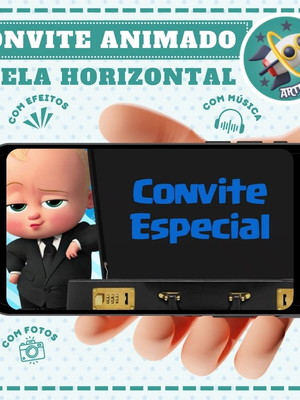 Convite digital animado poderoso chefinho