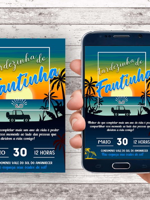 Convite virtual - tardezinha azul