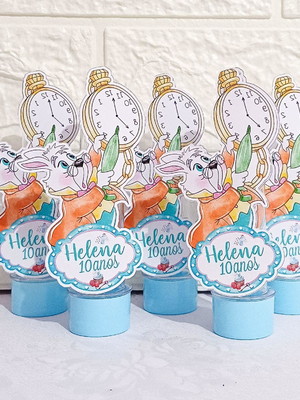 Kit tubete com aplique 3d alice no país das maravilhas