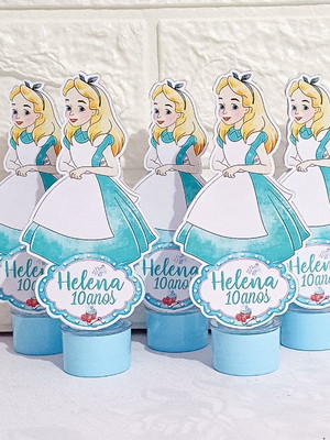 Kit tubete com aplique 3d alice no país das maravilhas