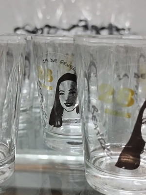 Lembrancinha chá bar - copo dose shot vidro rótulo personali