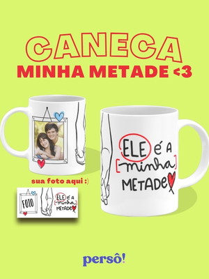 Kit 2 canecas - caneca namorados - duas metades - 325ml