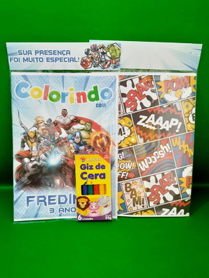 Kit colorir com giz marvel