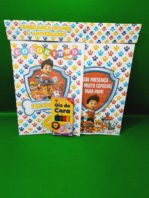 Kit colorir com giz paw patrol