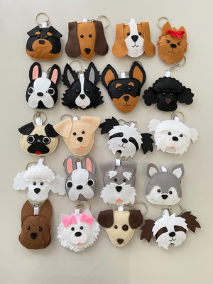 Chaveiro lembrancinha cachorrinho feltro 30 unidades