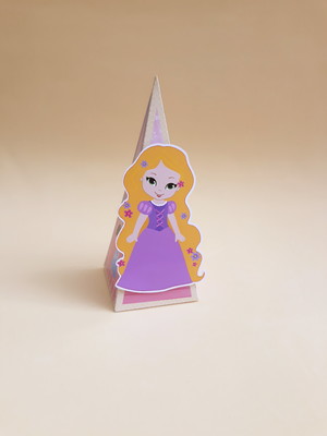 Caixa pirâmide - rapunzel