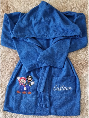 Roupão infantil personalizado - mario bros