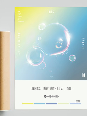 Poster bts lights boy with luv ep - a3