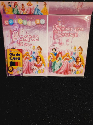 Kit colorir com giz princesas da disney