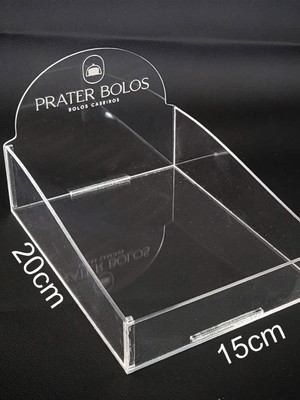 10 expositores acrilico cristal 20x15cm com sua logo
