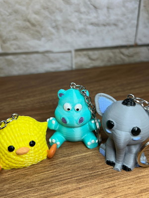 Kit 3 chaveiros - impressão 3d - bichinho