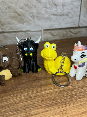 Kit 4 chaveiros - impressão 3d - bichinhos