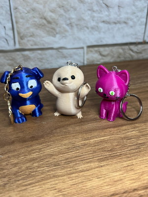 Kit 3 chaveiros - impressão 3d - bichinhos