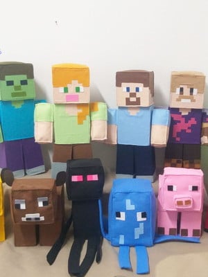 Personagens minecraft em feltro -valor unitário