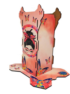Suporte para abafador de sons para autistas tons de rosa