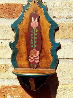 Pedestal para imagens estilo barroco pintado a mão