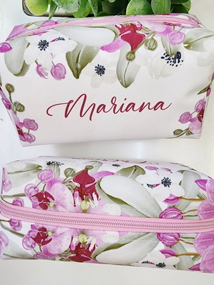 Necessaire box orquídeas rosa