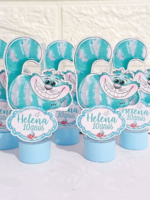 Kit tubete com aplique 3d alice no país das maravilhas
