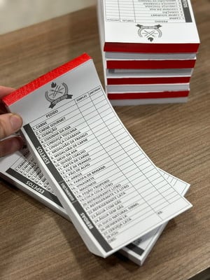 Bloco de pedidos para restaurantes