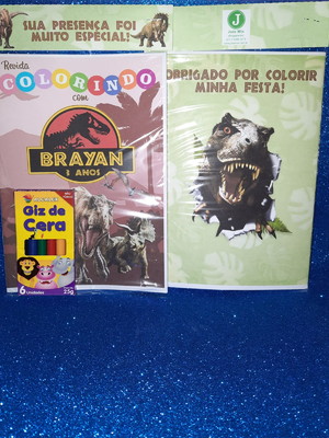 Kit colorir com giz jurassic park