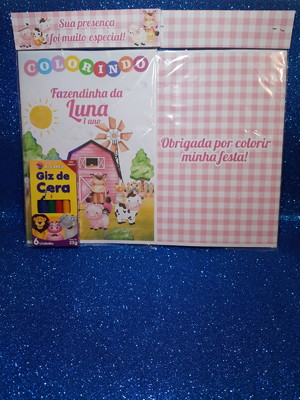 Kit colorir com giz personalizado fazenda