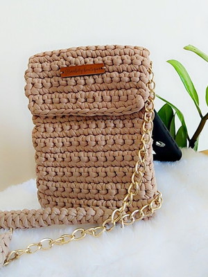 Mini bag bolsa celular bag crochê