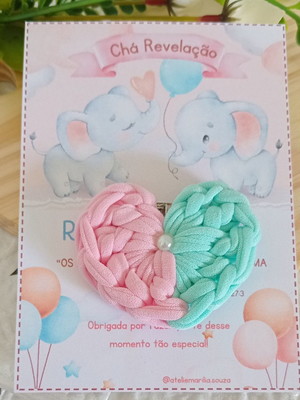 Kit c/ 10 chaveiros coração duas cores com cartão