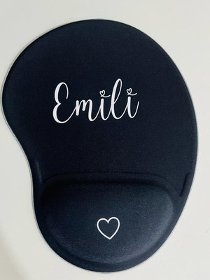 Mouse pad gota com apoio - preto + nome