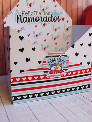 Caixa envelope p/ mimos - dia dos namorados
