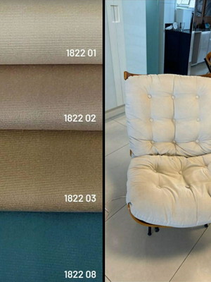 2 capas cadeira costela (assento e encosto) em suede
