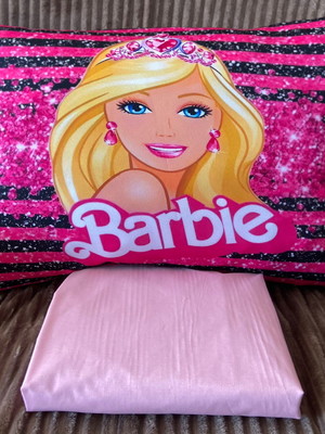 Lençol solteiro com elástico + fronha estampada barbie