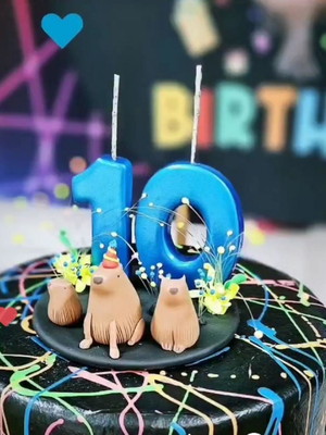 Vela de aniversário neon capivaras