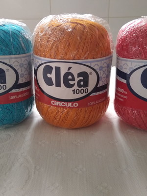 Kit com 3 novelos de linha clea