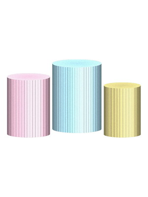 Trio capa cilindro ripado candy 3d em tecido com elástico