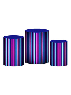 Trio capa cilindro ripado neon 3d tecido com elástico