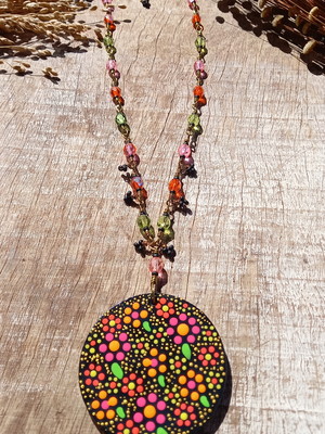 Colar flores com cristais